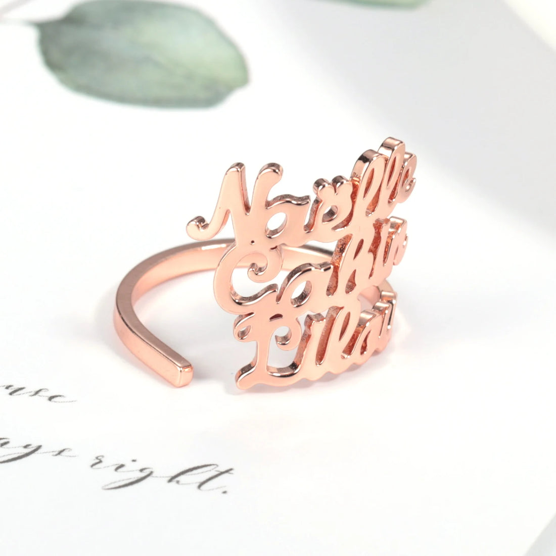 Custom Double Name Rings